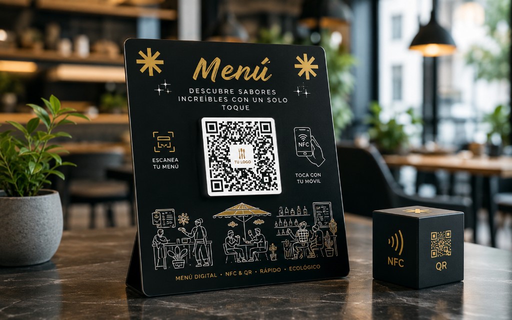 Menú digital para restaurantes con códigos QR y NFC — escanea o toca con tu móvil