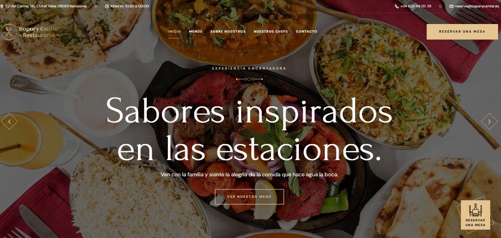 Bapary Centar — web, menú digital y reservas en Ciutat Vella, Barcelona