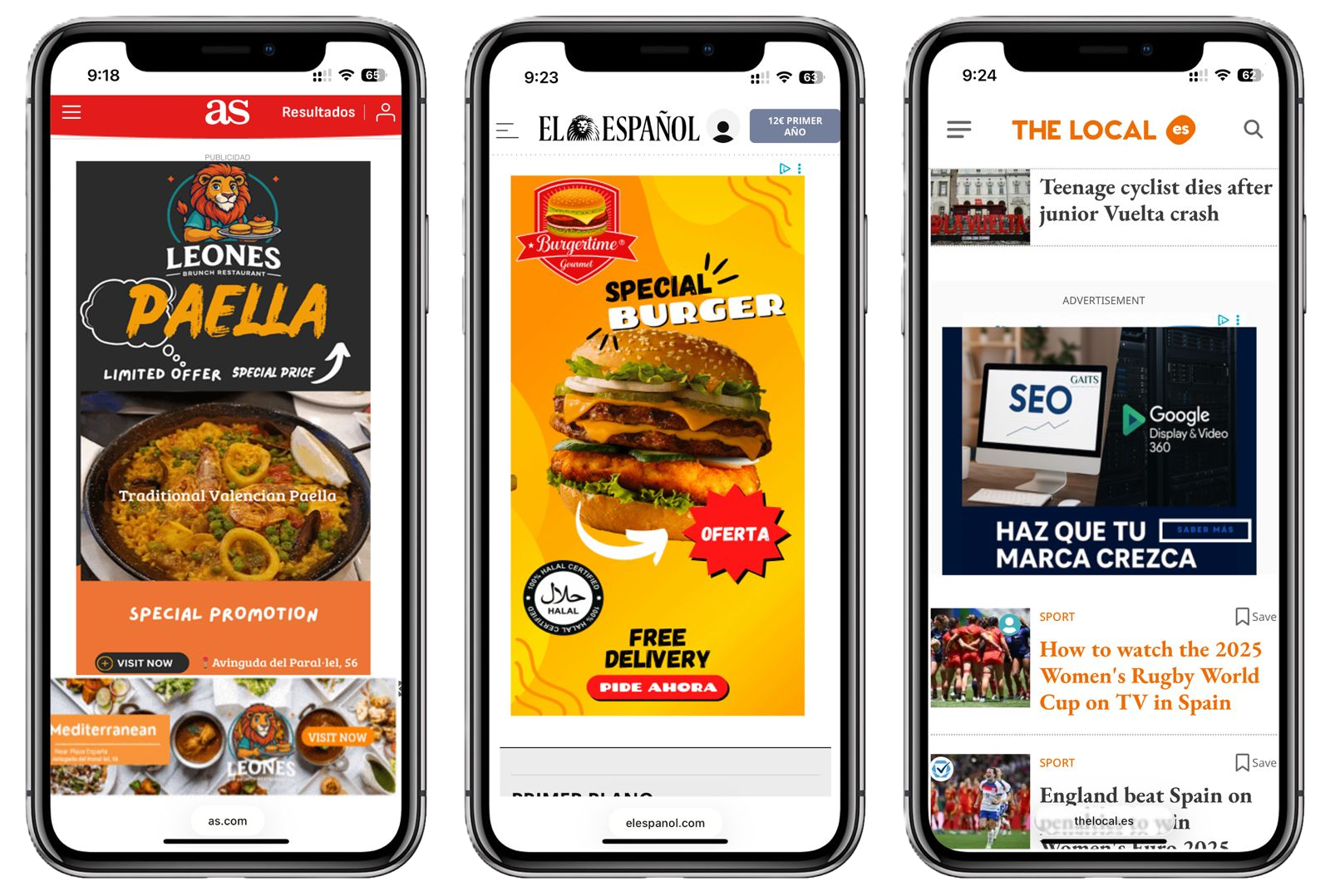 Example of Google Display Video 360 ad on public screen