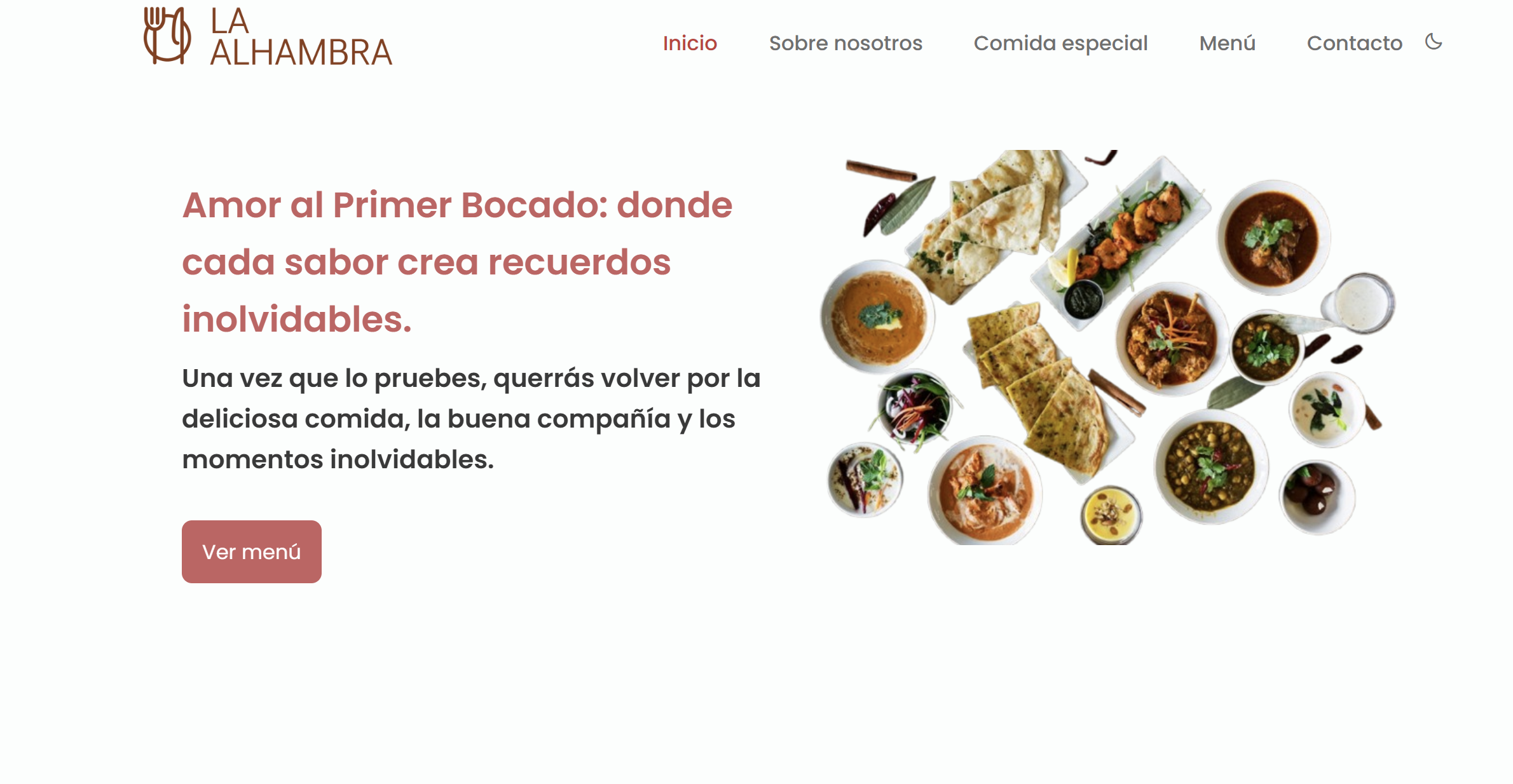 Sitio web restaurante La Alhambra cocina andaluza