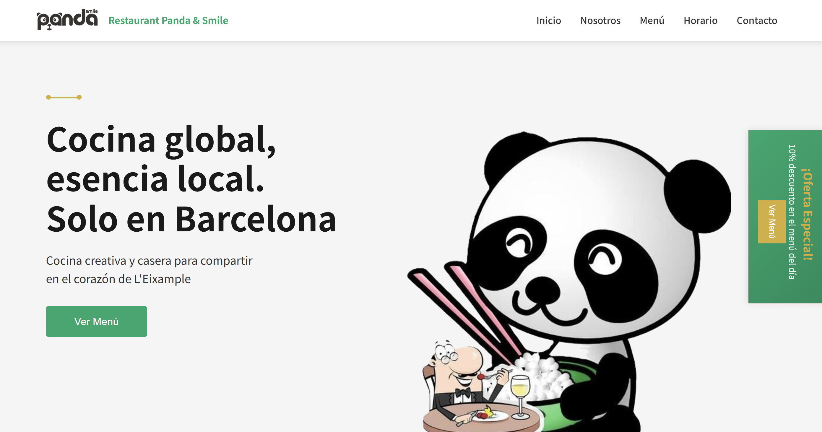 Restaurante Panda Smile fusión internacional Barcelona